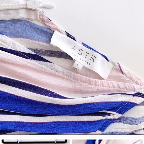 ASTR ✨🌈 High Low Striped Wrap Dress - Picture 7 of 8